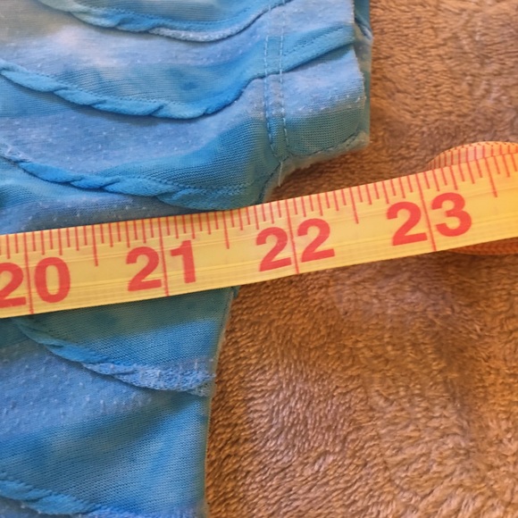 JM Collection blue ruffled t-shirt Size L - Picture 7 of 9